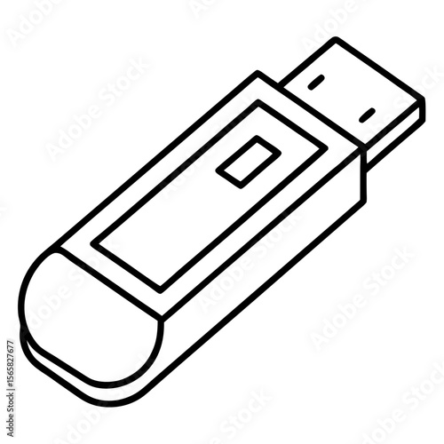 Modern Pen Drive Silhouette Illustration