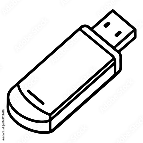 Modern Pen Drive Silhouette Illustration