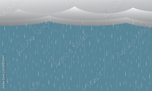 Rain and Storm Weather, Black sky weather, Natural disaster, vector design.