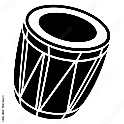 Vibrant Drum Silhouette Vector Illustration for Music and Art Projects