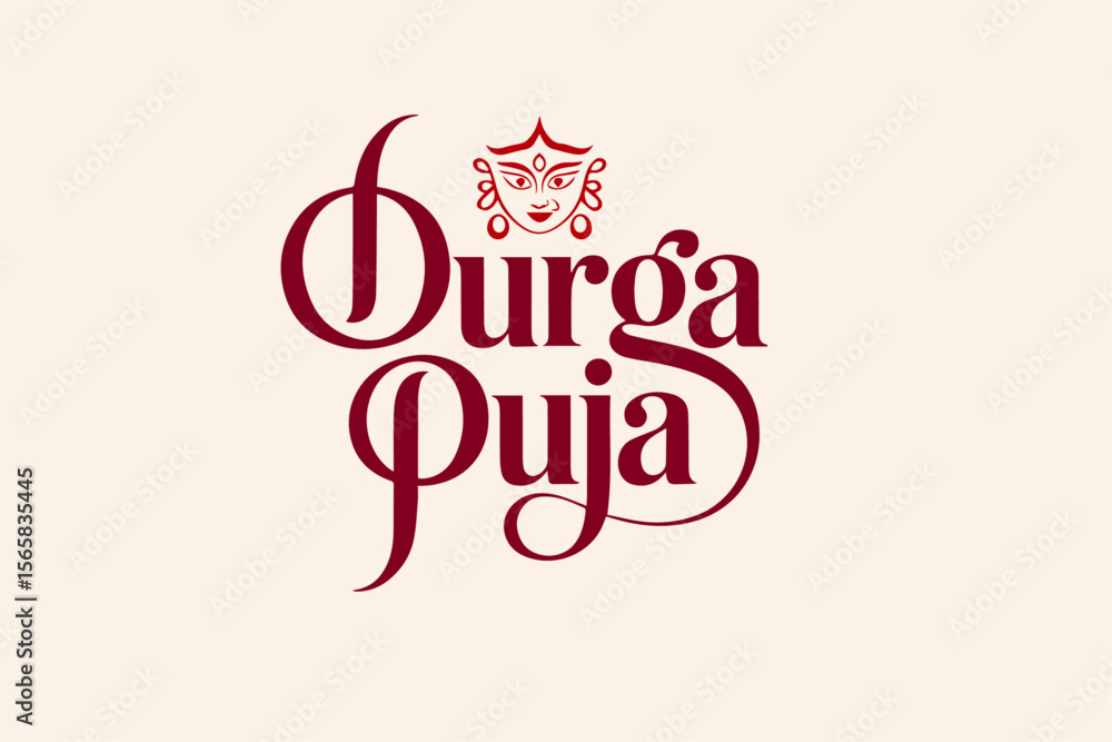 Obraz premium Durga Puja typography