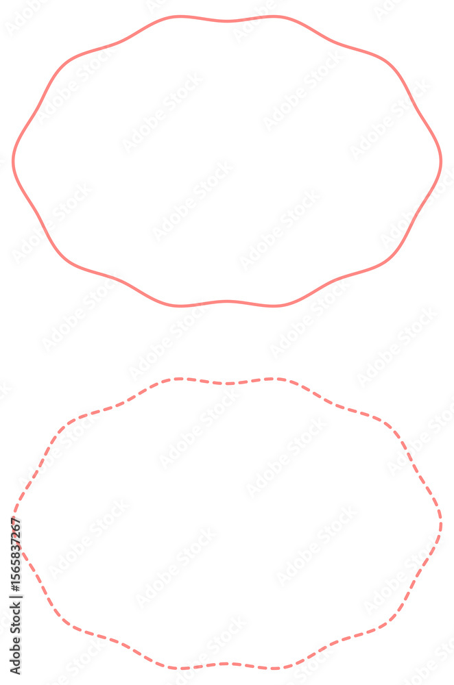 Fototapeta premium ピンクのデコボコした楕円フレームセット