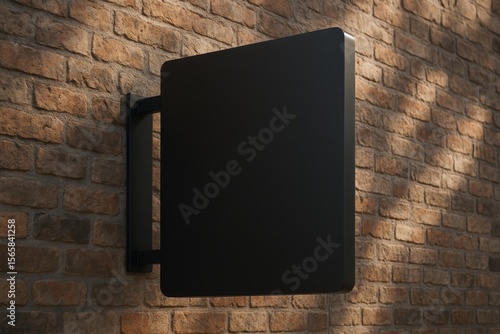 Wallpaper Mural Professional black signage mockup mounted on urban brick wall perfect for restaurant branding and commercial advertising display Torontodigital.ca