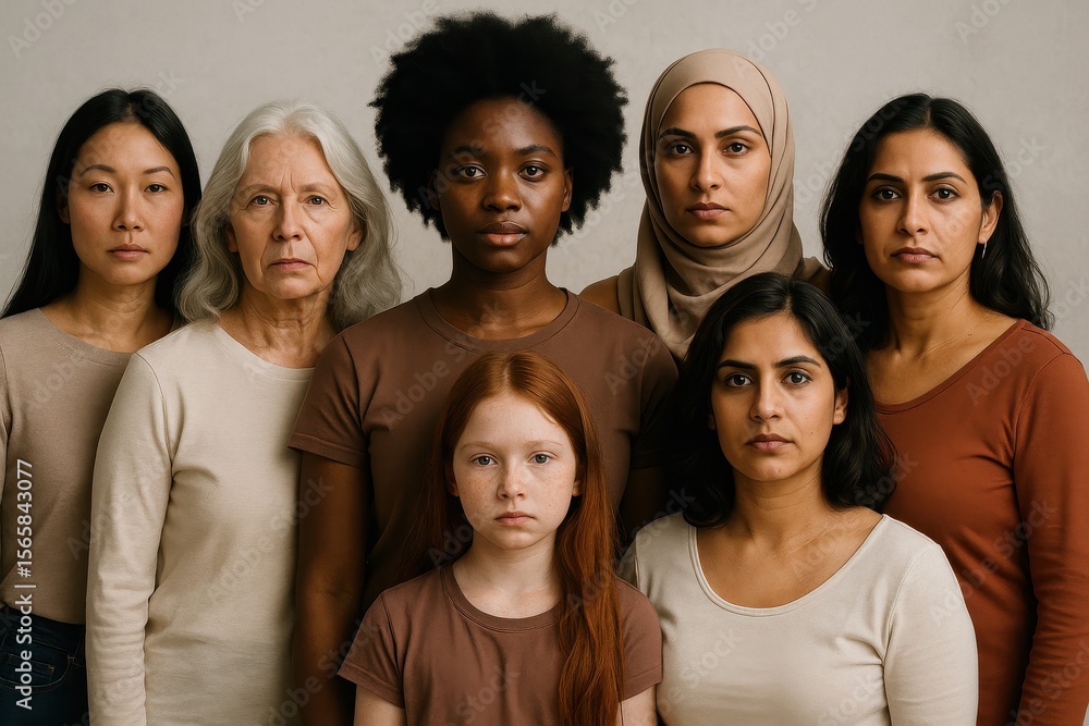 Obraz premium Women's equality celebration with diverse group of empowered women