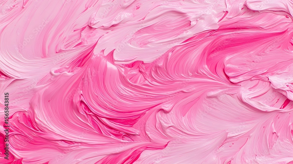 Fototapeta premium Abstract pink and white paint strokes create a textured background or surface.