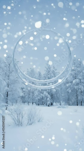 Winter Snow Forest Trees Landscape Background 3d