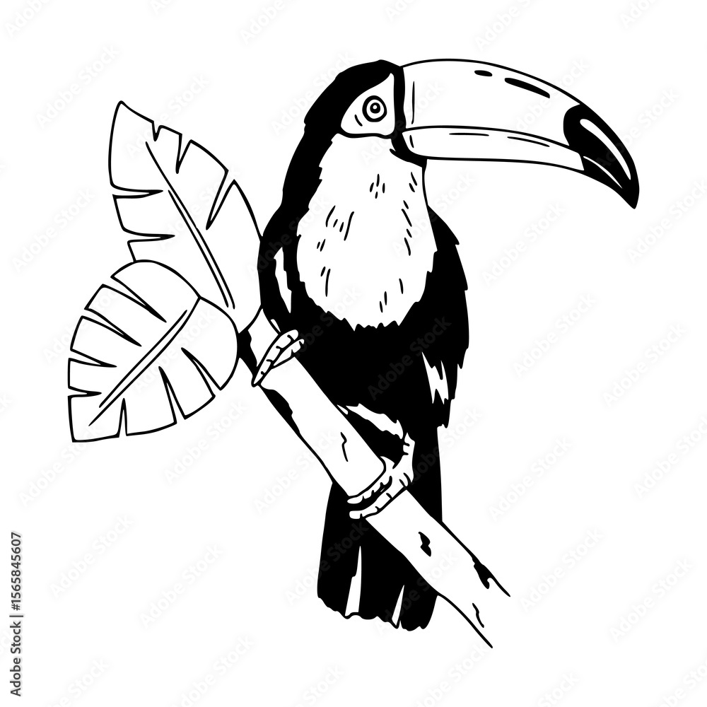 Fototapeta premium jungle bird toucan artwork