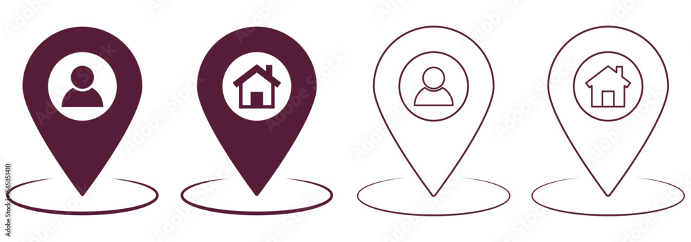 Location pin icon set. Map navigation line style symbol. Gps location sign. mark location, location pin icon, position symbol, vector set. eps 10 Location pin icon set. Map navigation line style symbol. Gps location sign. mark location, location pin icon, position symbol, vector set. eps 10