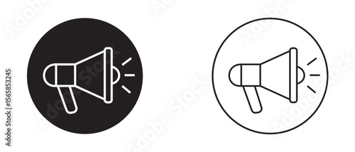 Black and White Megaphone Icons
