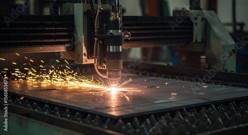 Laser Cutting Precision: Sparks Fly in Industrial Metal Fabrication Process