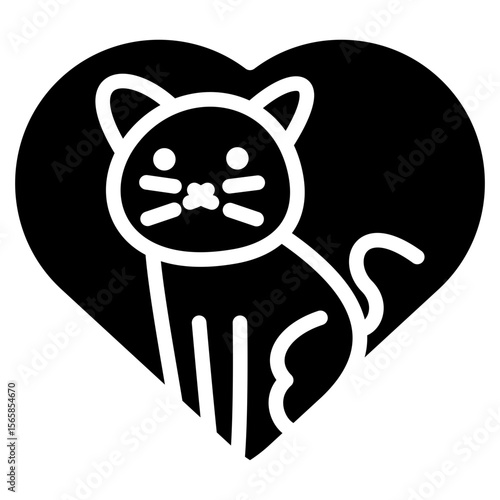 pet sitting glyph icon