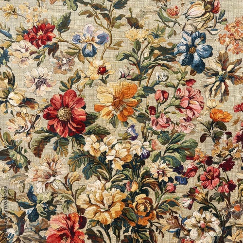 Ornate Floral Vintage Tapestry