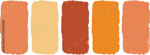 A color swatch palette featuring five vertical rectangular swatches of paint strokes against a white background. 