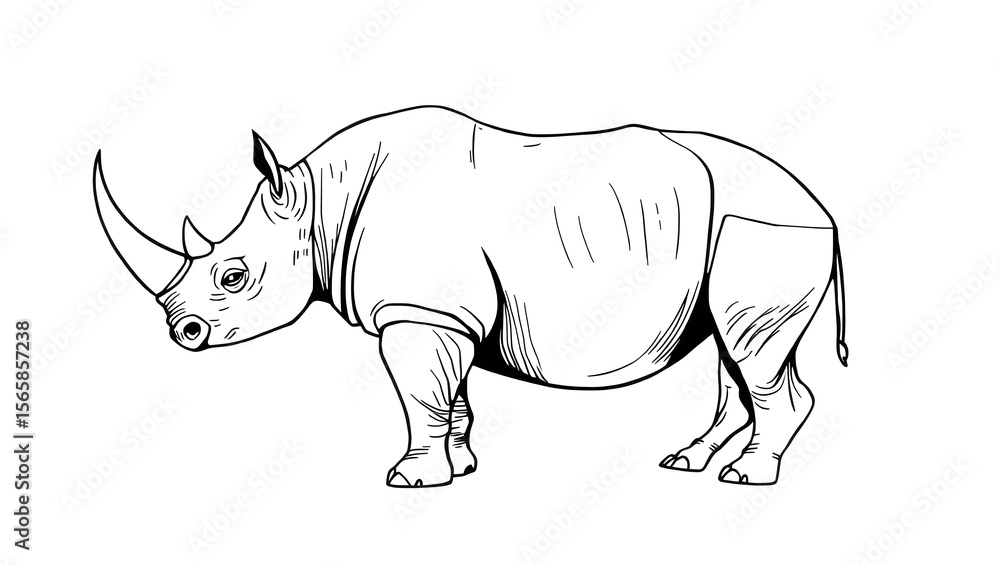 Fototapeta premium Rhino Power Outline