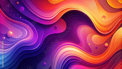 Abstract Vibrant Waveform Design with Layered Colors and Spheres