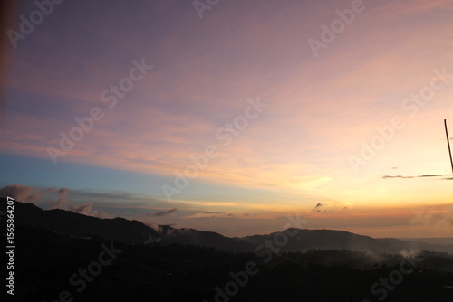 Colorful sunset over the mountains