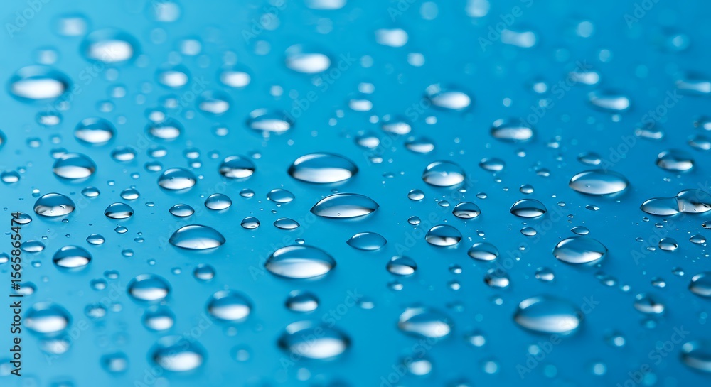 Water Drop on Blue Surface Water Drop on Blue Surface