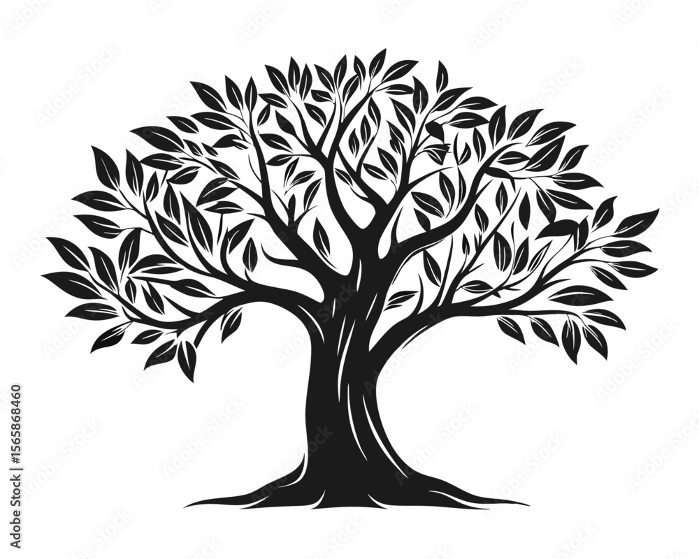 Obraz premium Elegant outline of a solitary tree showcasing its branches and trunk in a clean artistic style perfect for nature themed designs and artistic projects