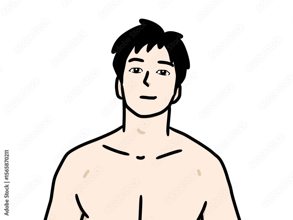 Fototapeta premium cute and cartoon style man