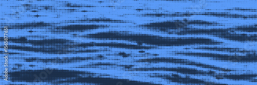 Wave halftone texture overlay background. Black and blue gradient. Modern grunge design template.
