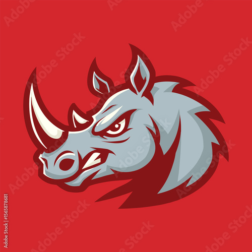 Rhino head mascot logo design