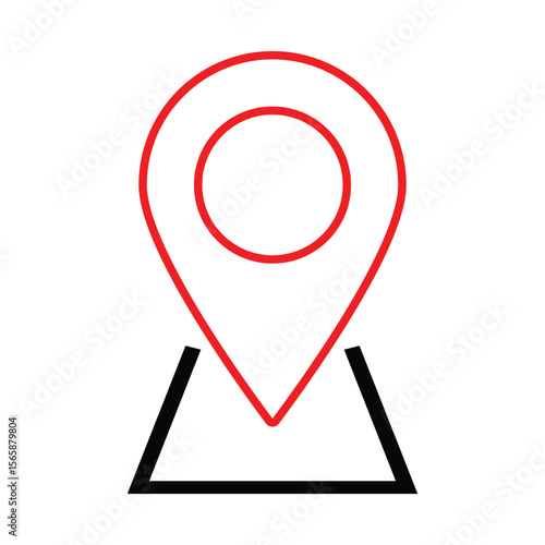 Location marker icon representing geographic points for navigation and mapping purposes. Map pointer marking specific geographical location. eps 10