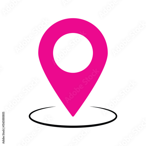 Location marker icon representing geographic points for navigation and mapping purposes. Map pointer marking specific geographical location. eps 10