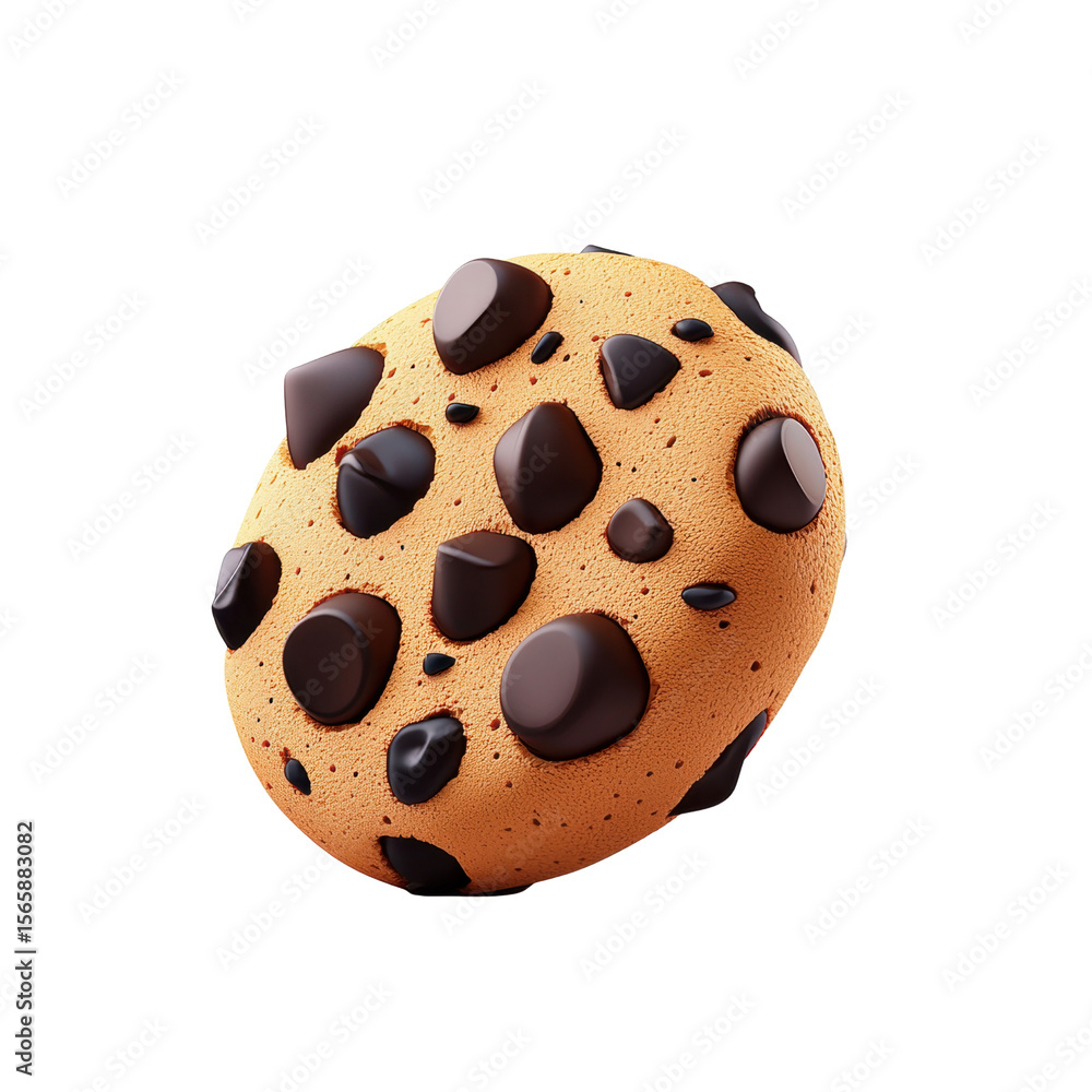 Fototapeta premium Realistic chocolate chip cookie with texture details