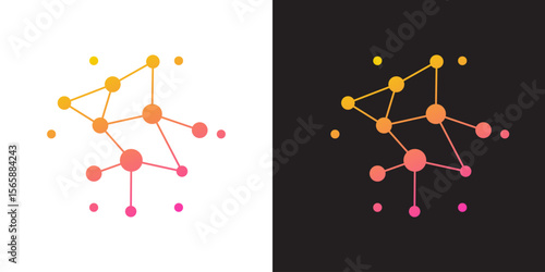 Network Connections Abstract Gradient Nodes, Links, and Dots