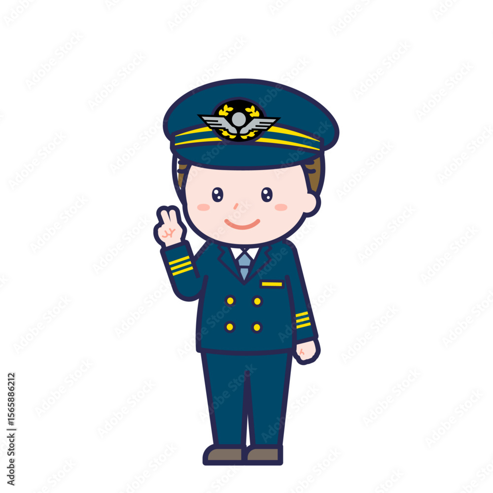 Fototapeta premium パイロット／ななめ／男性 14