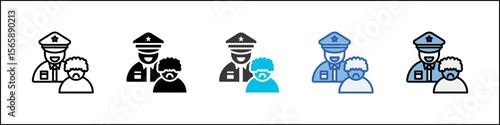 Racial Profiling Icon Pack Multistyle Illustration