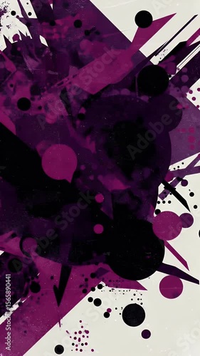 Abstract Purple Black Circle Geometric Design Background Texture