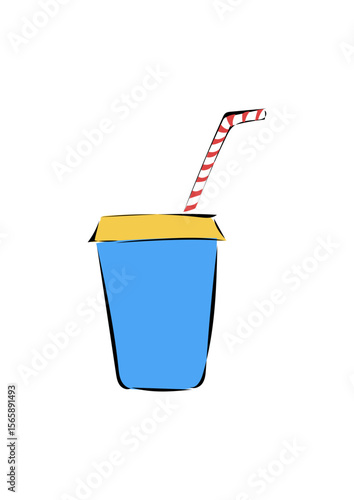 Becher mit Trinkhalm