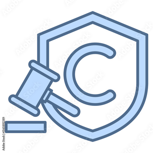 Copyright Blue Icon Element For Design