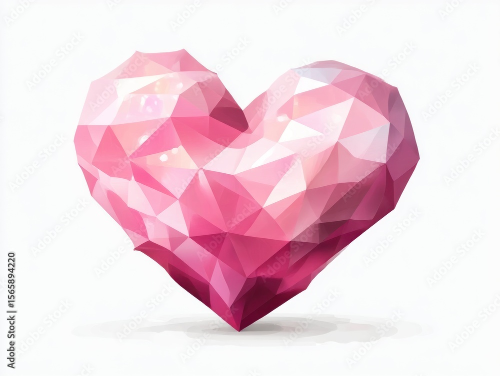 custom made wallpaper toronto digitalPink polygon heart graphic