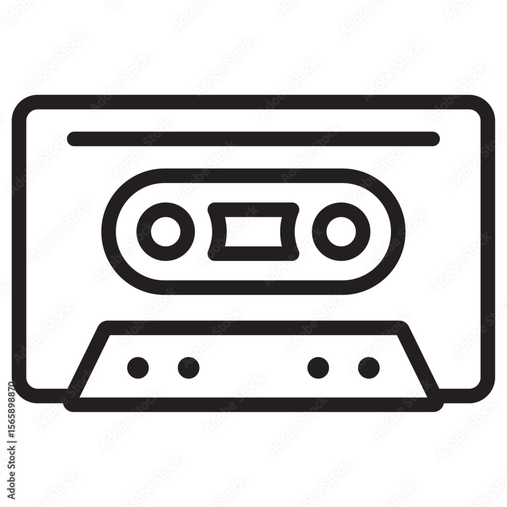 Obraz premium Cassette tape icon vector illustration isolated sign
