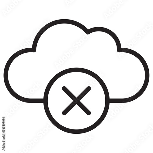 cloud sync disable icon vector illustration isolated sign