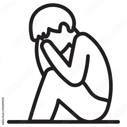 Depression icon vector illustration isolated sign