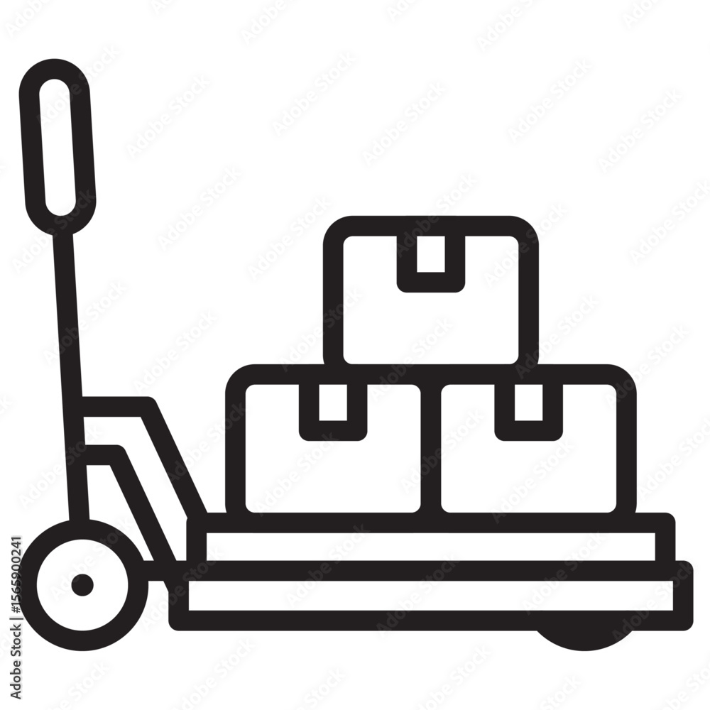 Hand pallet jack icon vector illustration isolated sign Hand pallet jack icon vector illustration isolated sign