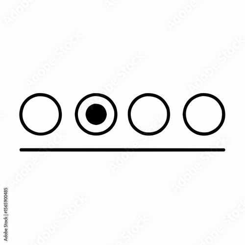 Radio buttons with one selected option. Decision visualization.
