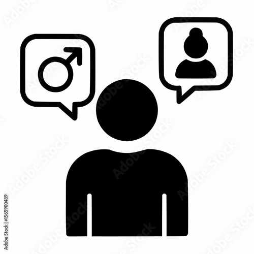 Silhouette with age/gender icons. Respondent profiling