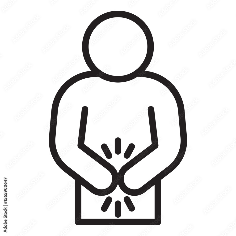 Obraz premium Indigestion icon vector illustration isolated sign