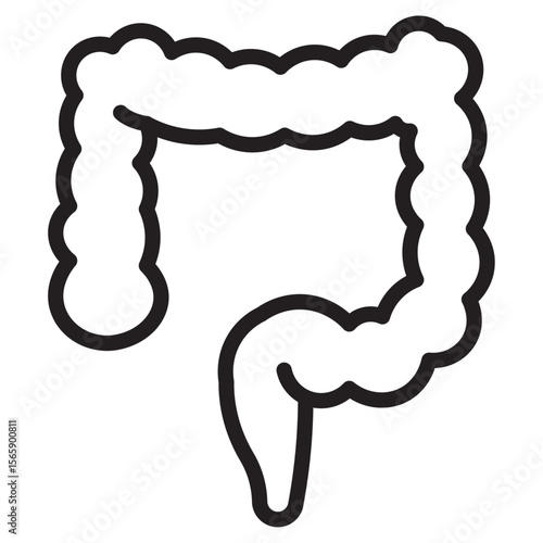 Large intestine icon vector illustration isolated sign