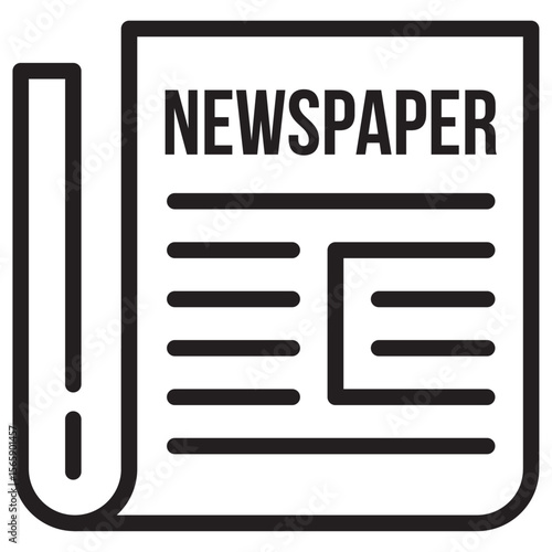 Newspaper icon vector illustration isolated sign
