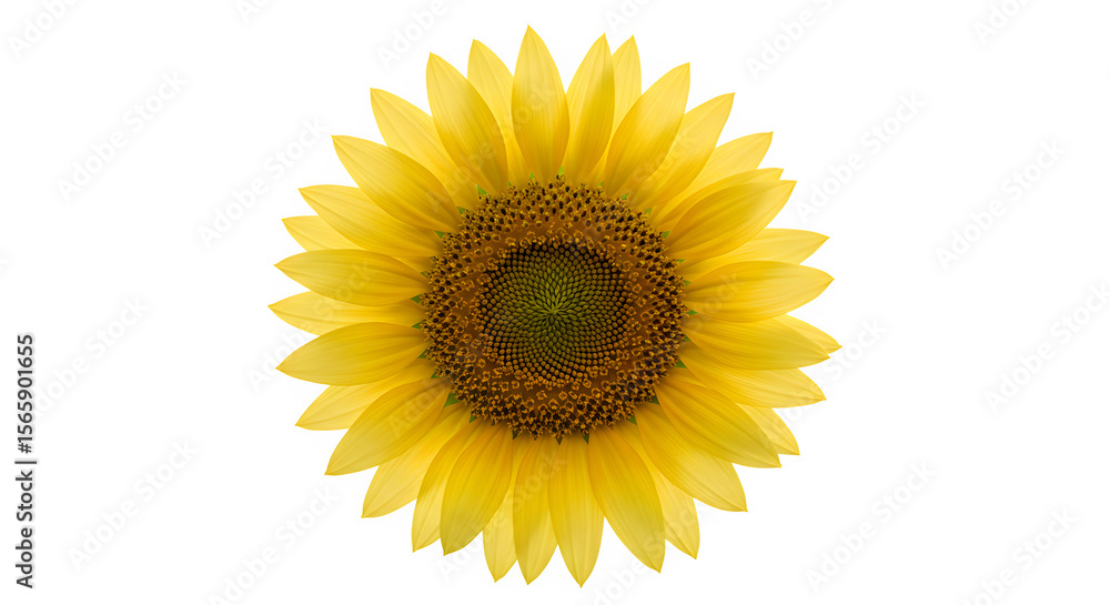 Fototapeta premium Radiant Sunflower Head with Golden Petals and Intricate Seed Pattern