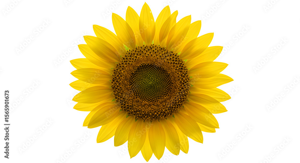 Fototapeta premium Radiant Sunflower Bloom Golden Petals and Textured Center in Sharp Focus