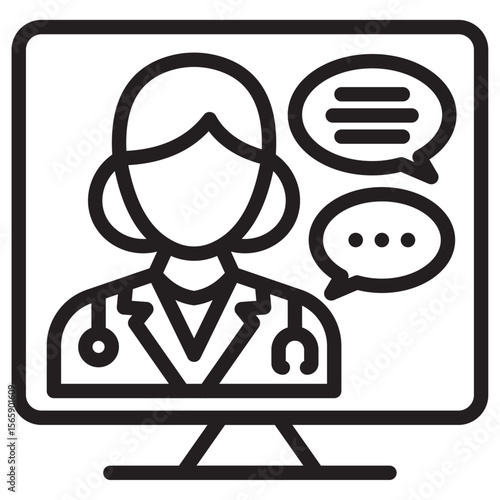 online medical consultation icon vector illustration isolated sign