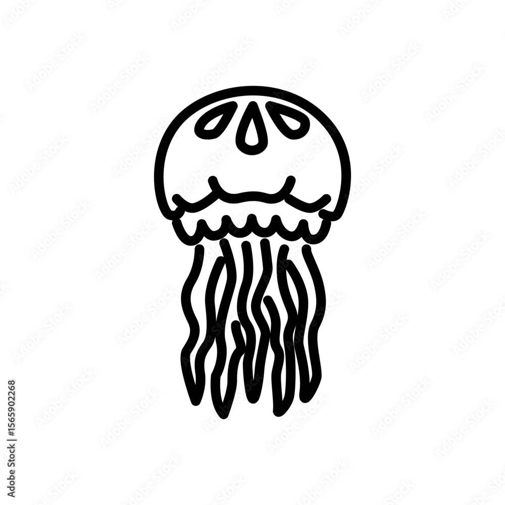 Fototapeta premium jellyfish icon vector, line style icon