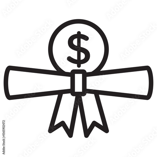 Scholarship icon vector illustration isolated sign