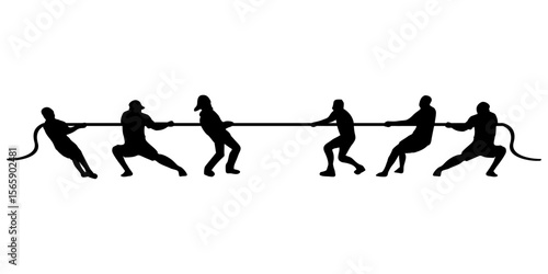 silhouette tug of war competition of Indonesian Independence Day